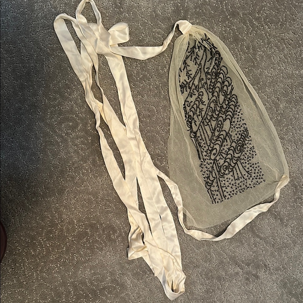 Ann Demeulemeester Cream and Black Head Scarf